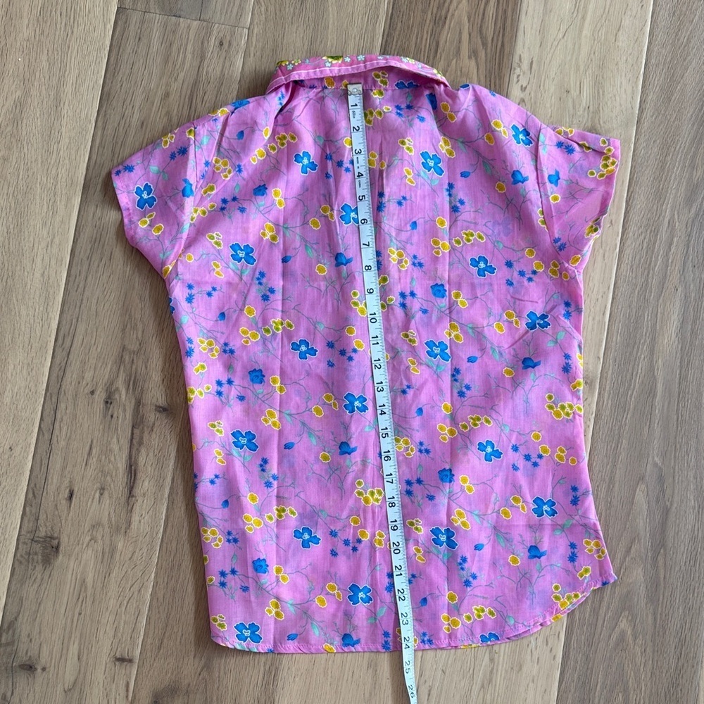 NWT Vibrant Pink Floral Cotton Blouse – Size Large - Picture 6 of 6